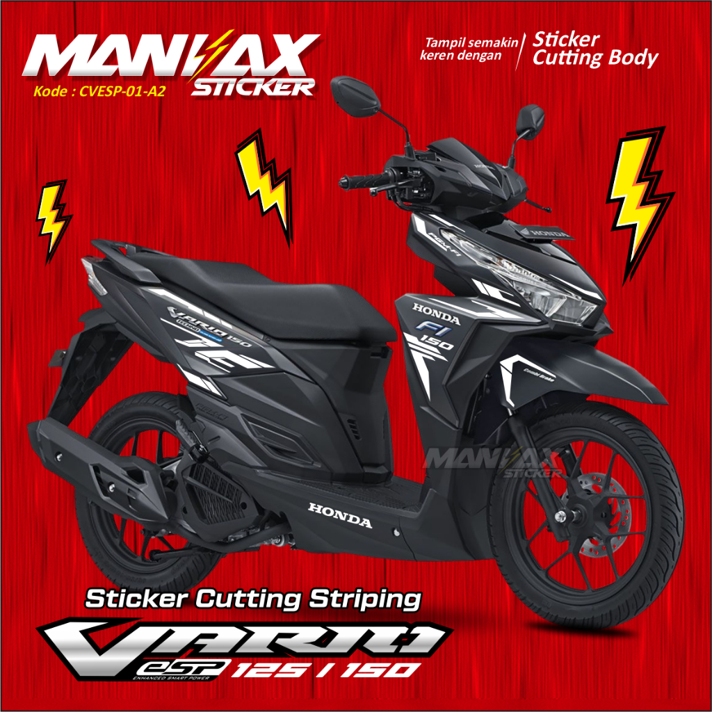 Cutting Stiker Vario 150 CBS ISS Putih - Sticker Honda Vario ESP - Striping Vario ESP Old - CVESP