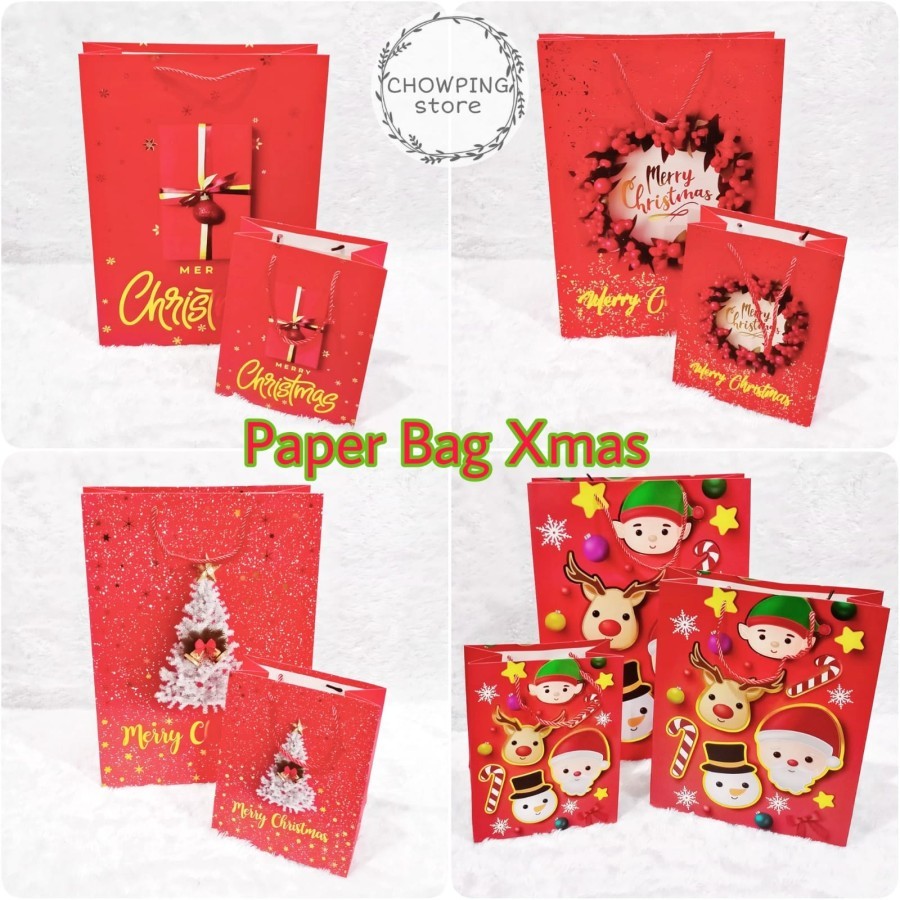 

Paper Bag Natal Kantong Tas Souvenir Kado Hampers Christmas