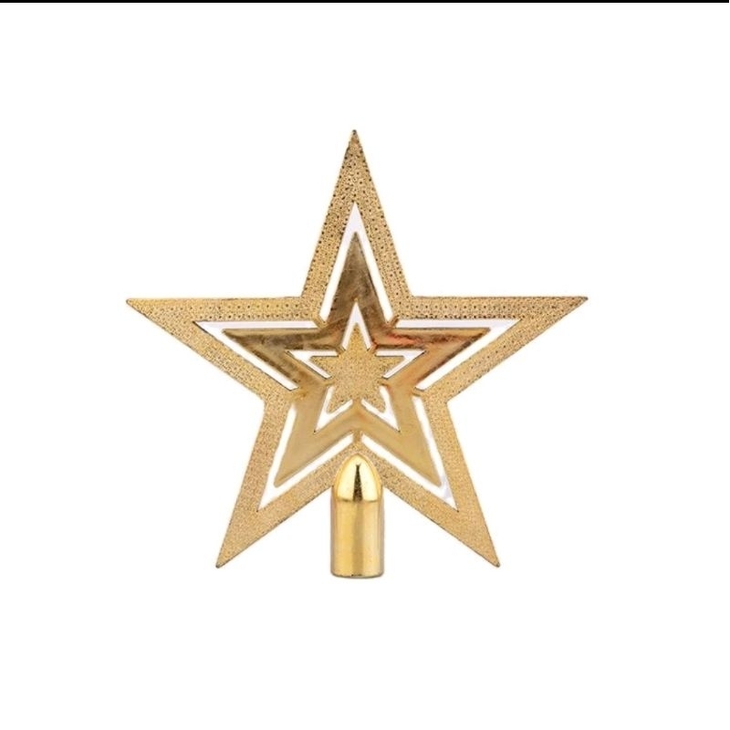 BINTANG HIASAN POHON NATAL / BINTANG DEKORASI POHON NATAL / HIASAN BINTANG PLASTIK POHON NATAL / DEK