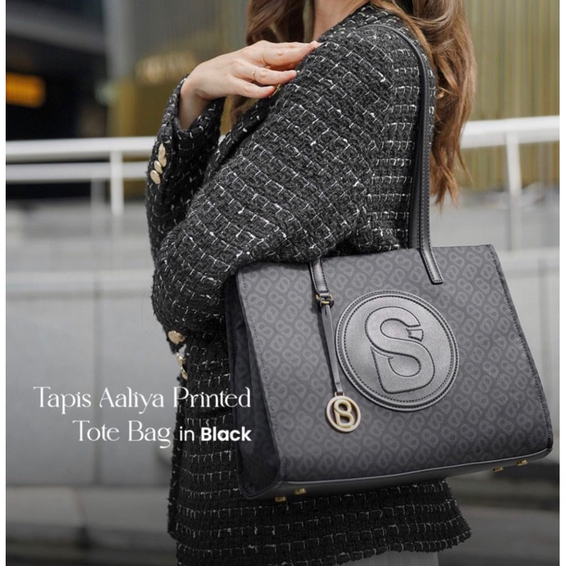 Aaliya Tapis Bag Buttonscarves Black NEW