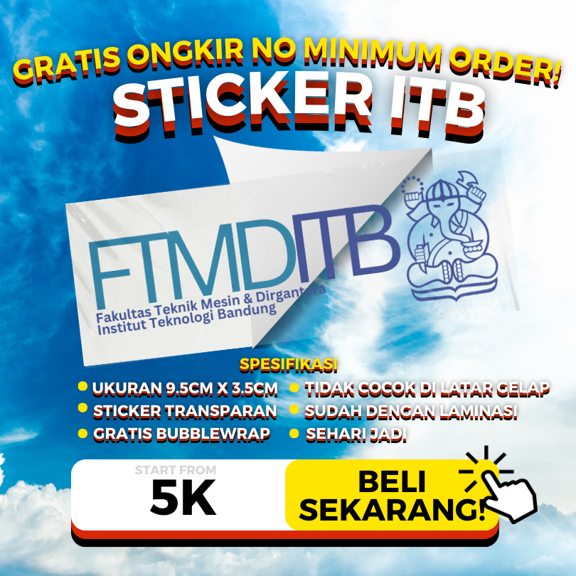 

FTMD ITB STICKER KAMPUS STIKER INSTITUT TEKNOLOGI BANDUNG SBM SITH FSRD FMIPA FTTM SF FITB FTMDFTI FTSL STEI SITH SAPPK ITB