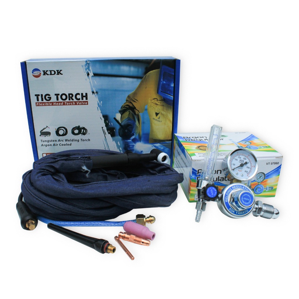 (COD BISA CEK DULU) PAKET STANG LAS ARGON + REGULATOR ARGON / TIG TORCH WP 17 4 METER LEBIH HEMAT or