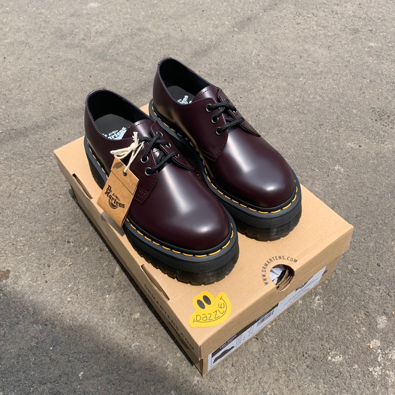 Dr. Martens 1461 quad burgundy smooth - docmart 3 eye hole original