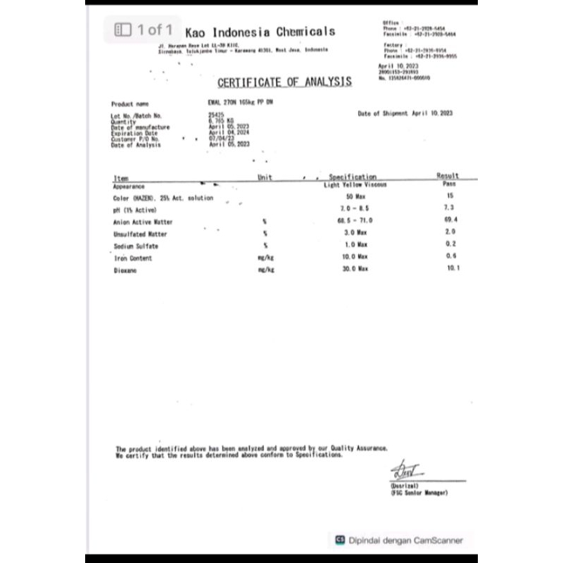 emal N270 165kg TEXAPON/SLES