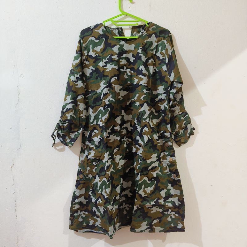 PRELOVED dress corak tentara