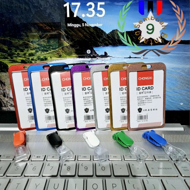 

Tempat Kartu Id Card Aluminium + Klip Id Card Holder Id Card Alumunium Vertikal