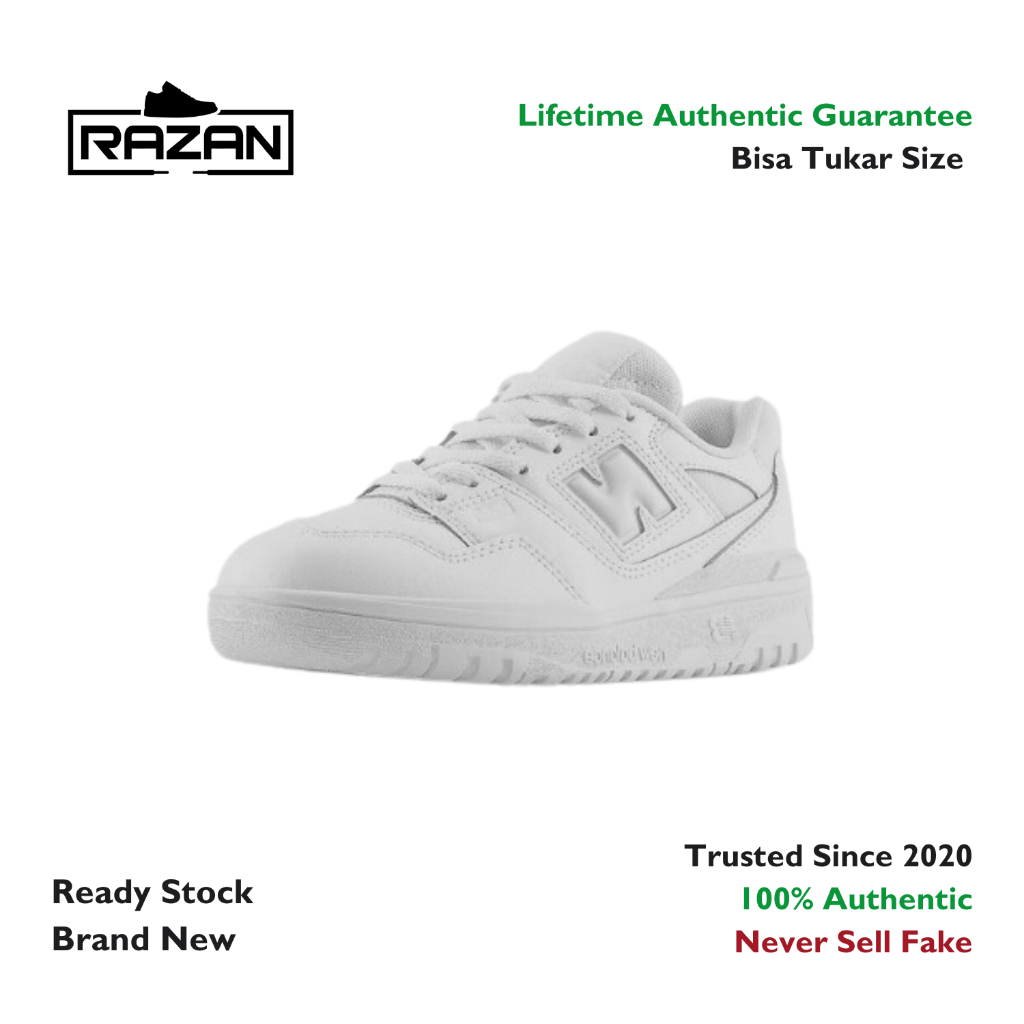 New Balance 550 Triple White (GS) 100% Authentic Original