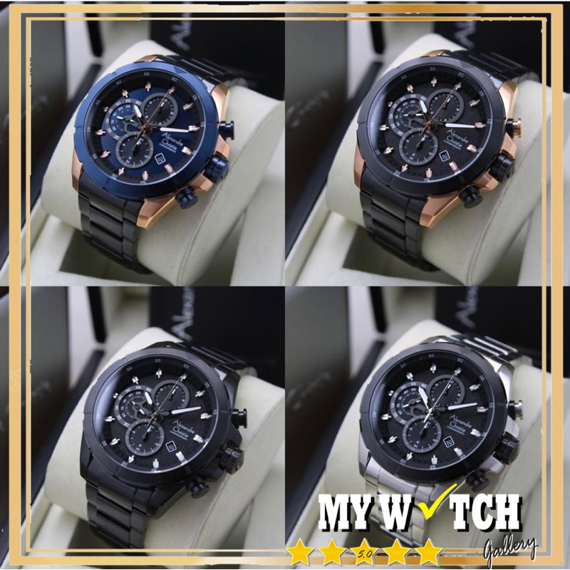 Jam Tangan Pria Rantai Alexandre Christie / Alexander AC 6508 Cowok Stainless Original 100%