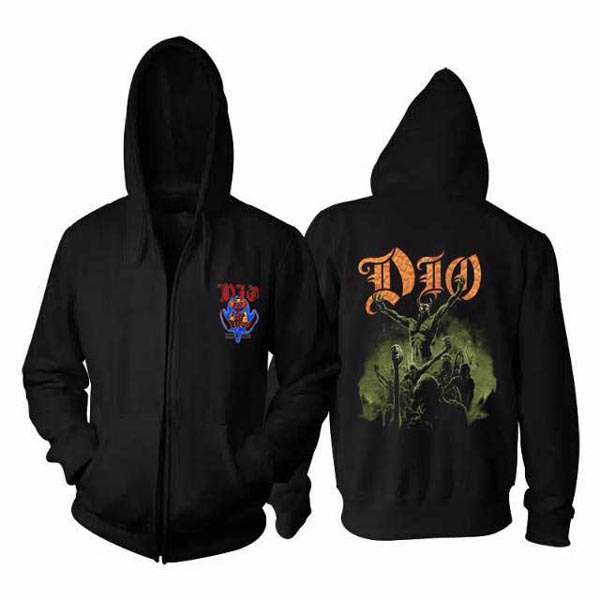Jaket Hoodie DIO BAND Hoodie Zipper Bahan Cotton Fleece