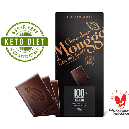 

TFGJ0710 【FSASH SALE】 Chocolate Monggo | Dark Chocolate 100% Cocoa | Cokelat Hitam | Coklat Diet Keto | Tablet coklat 80g