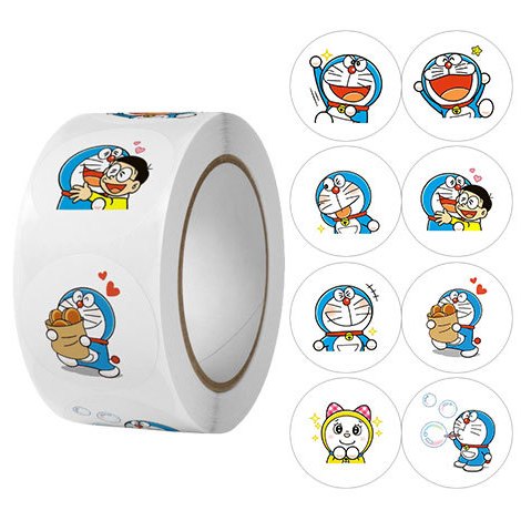 

50pcs Cute Blue Cat Doraemon Seal Sticker Stiker Cantik Terimakasih Packaging Online Shop Packing Kardus Box Segel
