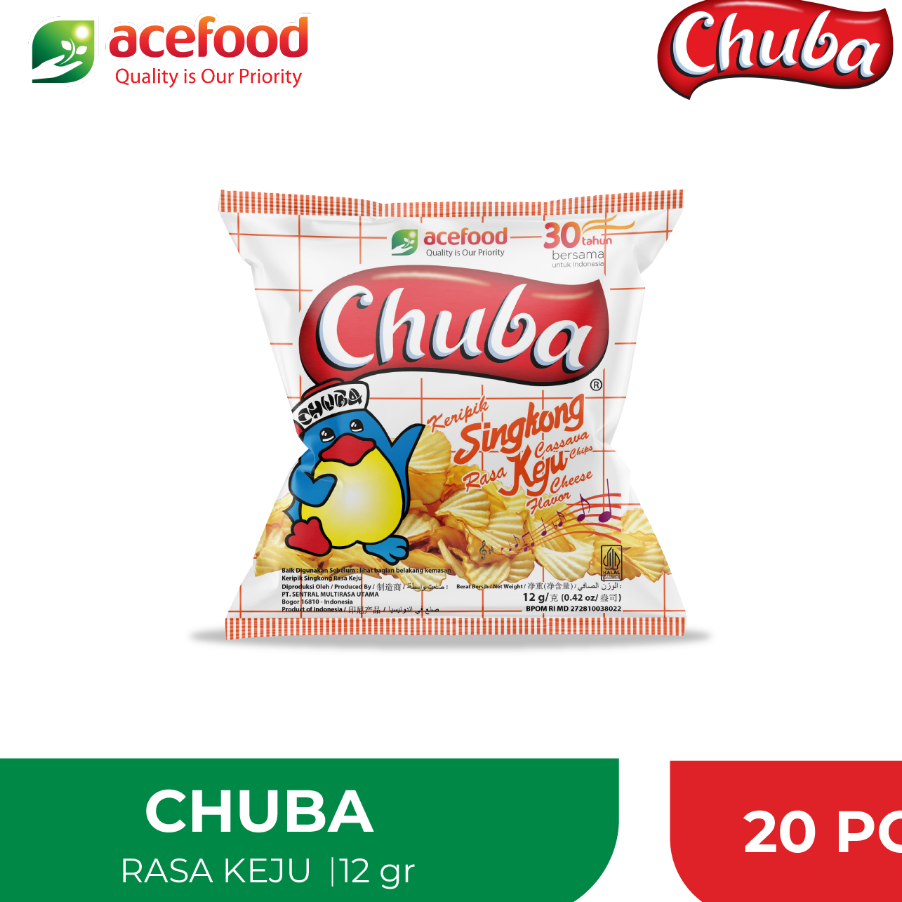 

QTTV0433 Terlaku... Chuba Keripik Singkong 12gr ( 20 pcs ) Rasa Keju