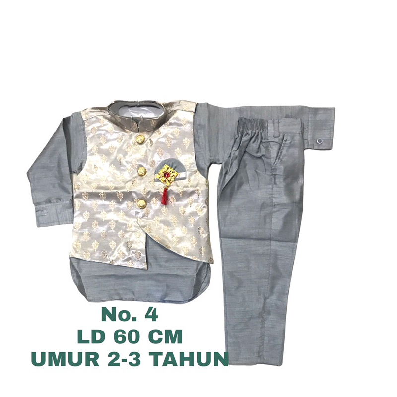 KURTA SHERWANI VEST ANAK COWOK UMUR 2-3 TAHUN / BAJU LEBARAN ANAK COWOK 2-3 TAHUN / BAJU PESTA ANAK 