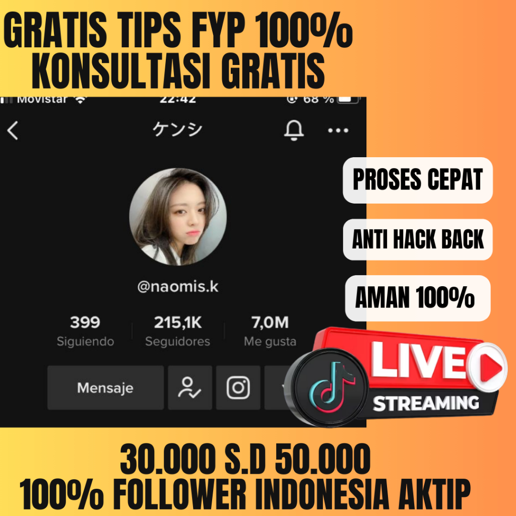 Akun Tiktok Keranjang Kuning 30K 50k 100k Follower Aktif