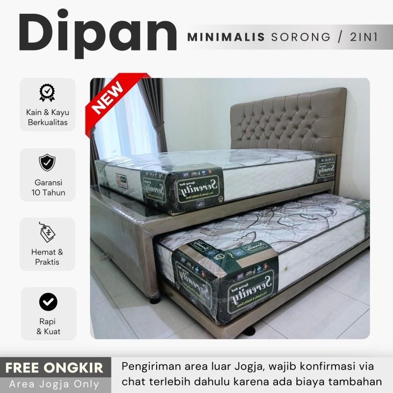 Dipan Minimalis 2 in 1 - Dipan Sorong - Dipan Tingkat - Dipan 180 x 200 - Garansi 10 Tahun