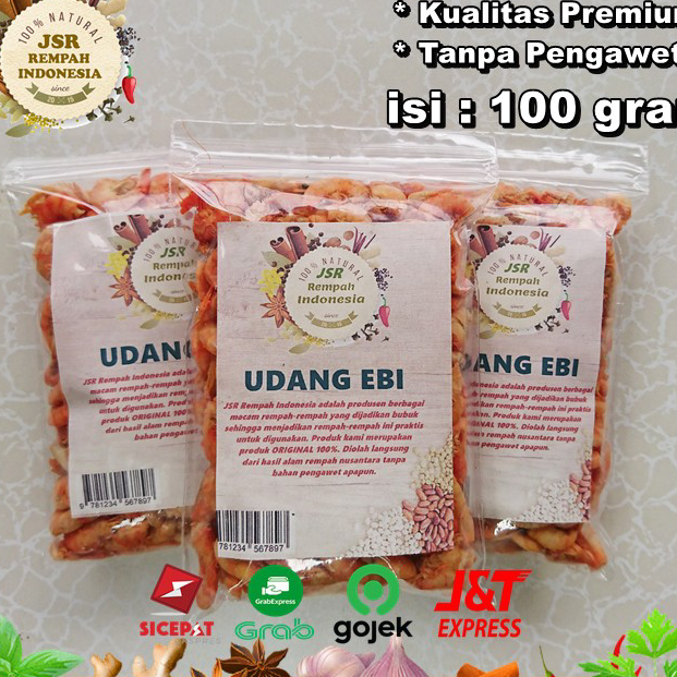 

ZRYD1338 8.8 UDANG EBI ASLI ISI 100 GRAM UDANG KERING KUALITAS PREMIUM BUMBU DAPUR JSR REMPAH