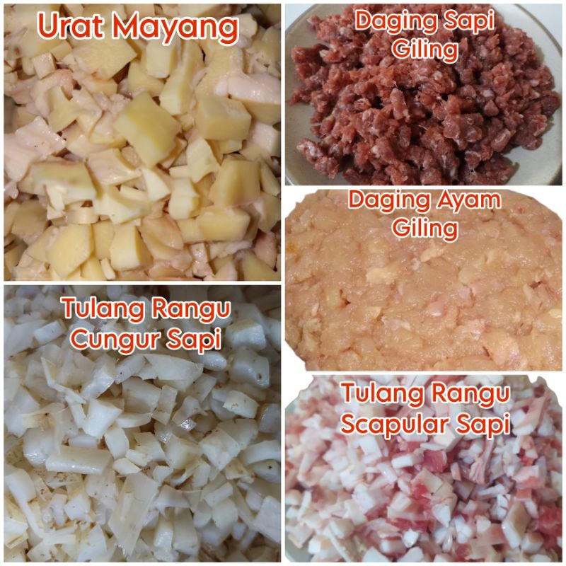 

Bahan Bakso Tulang Rangu Sapi / Giling Daging Sapi / Giling Daging Ayam / Urat Mayang / Tulang Rangu Scapular / Tulang Cungur