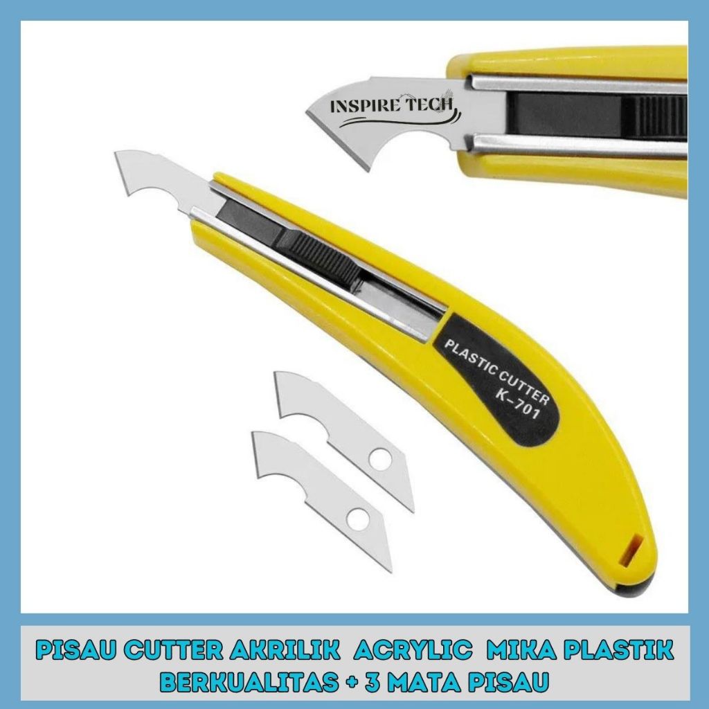 

PISAU CUTTER AKRILIK ACRYLIC MIKA PLASTIK BERKUALITAS + 3 MATA PISAU