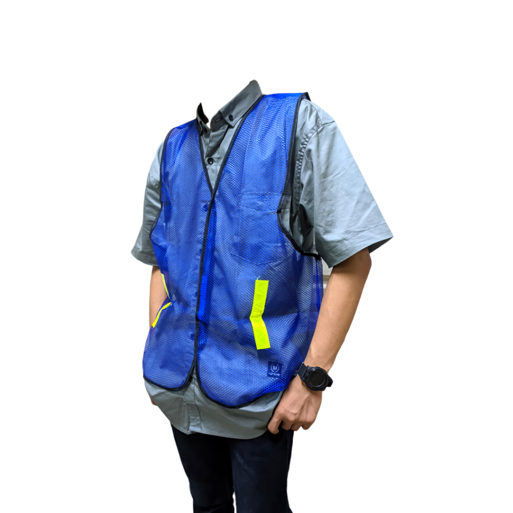 Rompi proyek safety jaring warna biru / rompi jala biru allsize