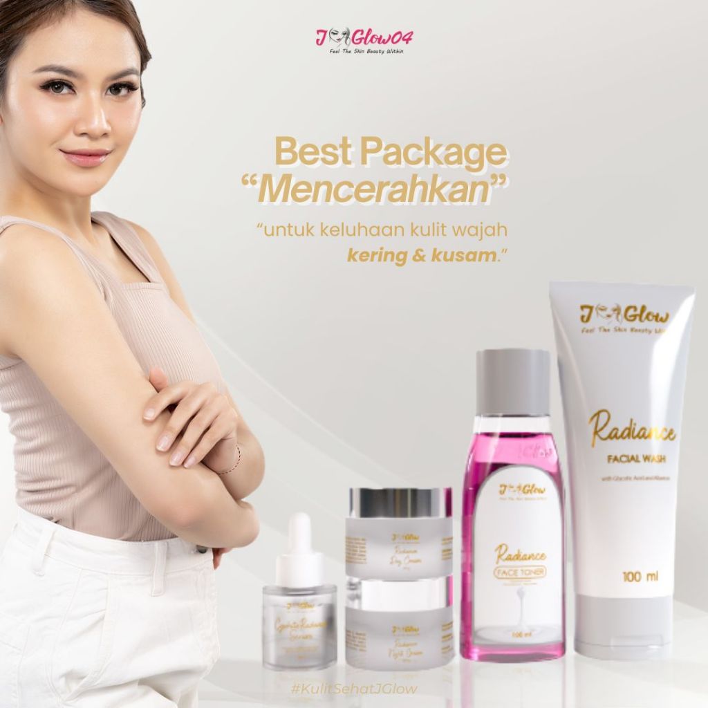 Jglow Paket Radiance - Super Whitening Perawatan Wajah Kusam - 5pcs