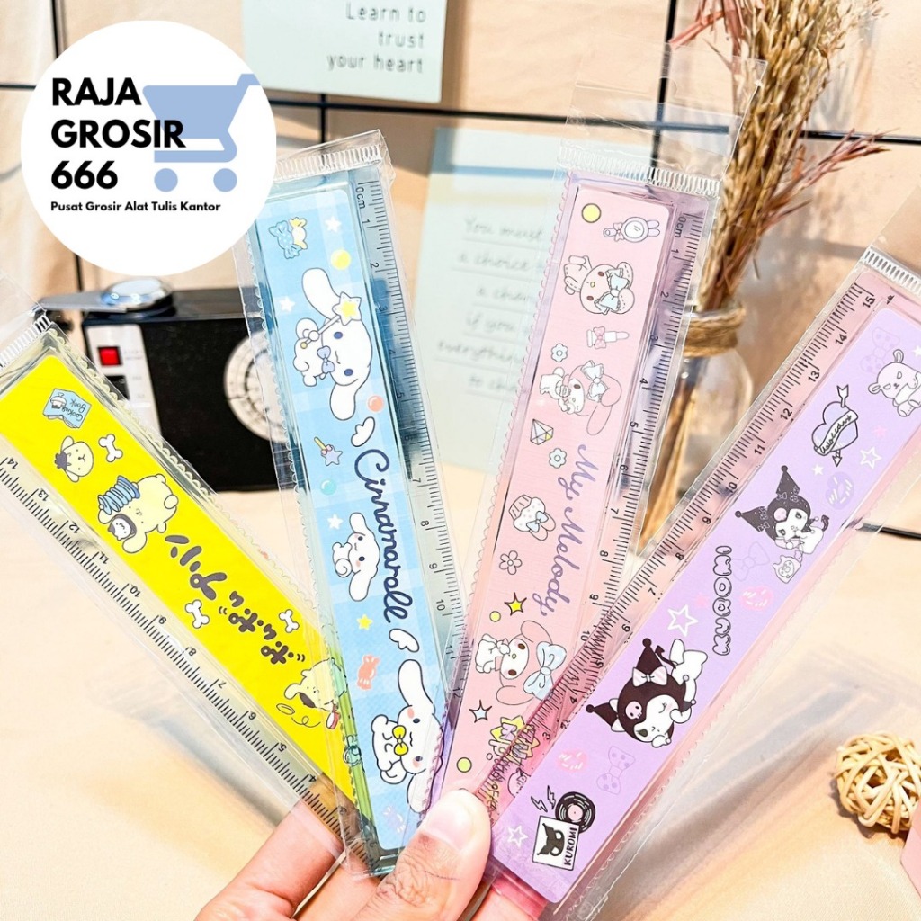 

penggaris 15 cm sanrio ruler termurah alat tulis kantor COD