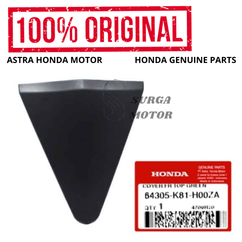 Cover Depan Top Green Tameng Depan Panel Dasi BeAT eSP Sporty K25G K81 Original Honda AHM 64305-K81-