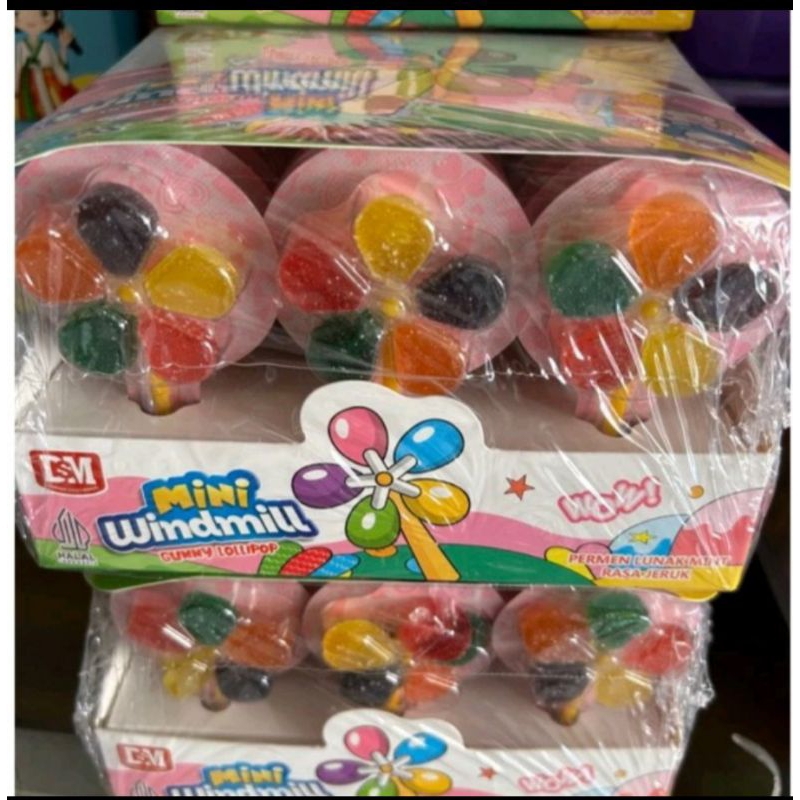 

DSM Mini Windmill Gummy Lollipop 1 Pack isi 30 Pcs