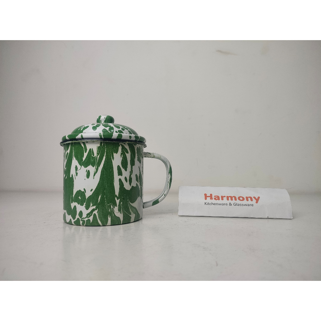 Timbangan Mug Blirik + Tutup 10 cm Cangkir Gelas Jadul Blirik Enamel