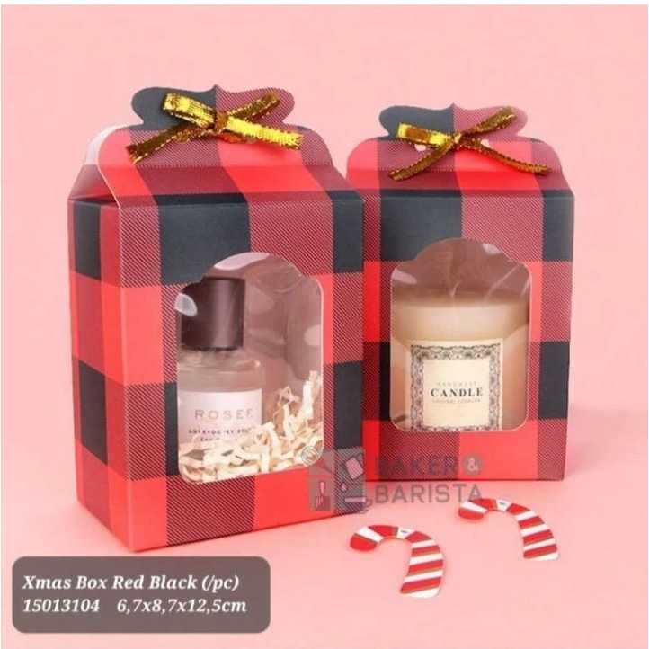 

Xmas Box Red Black / christmas gift parcel box kotak hampers natal