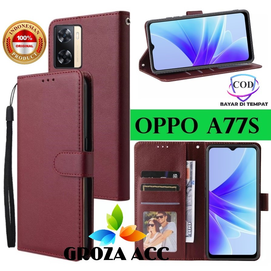 Flip Case OPPO A77S Case Wallet Kulit Casing Dompet Case Wallet Leather Flip Case OPPO A77S Casing h