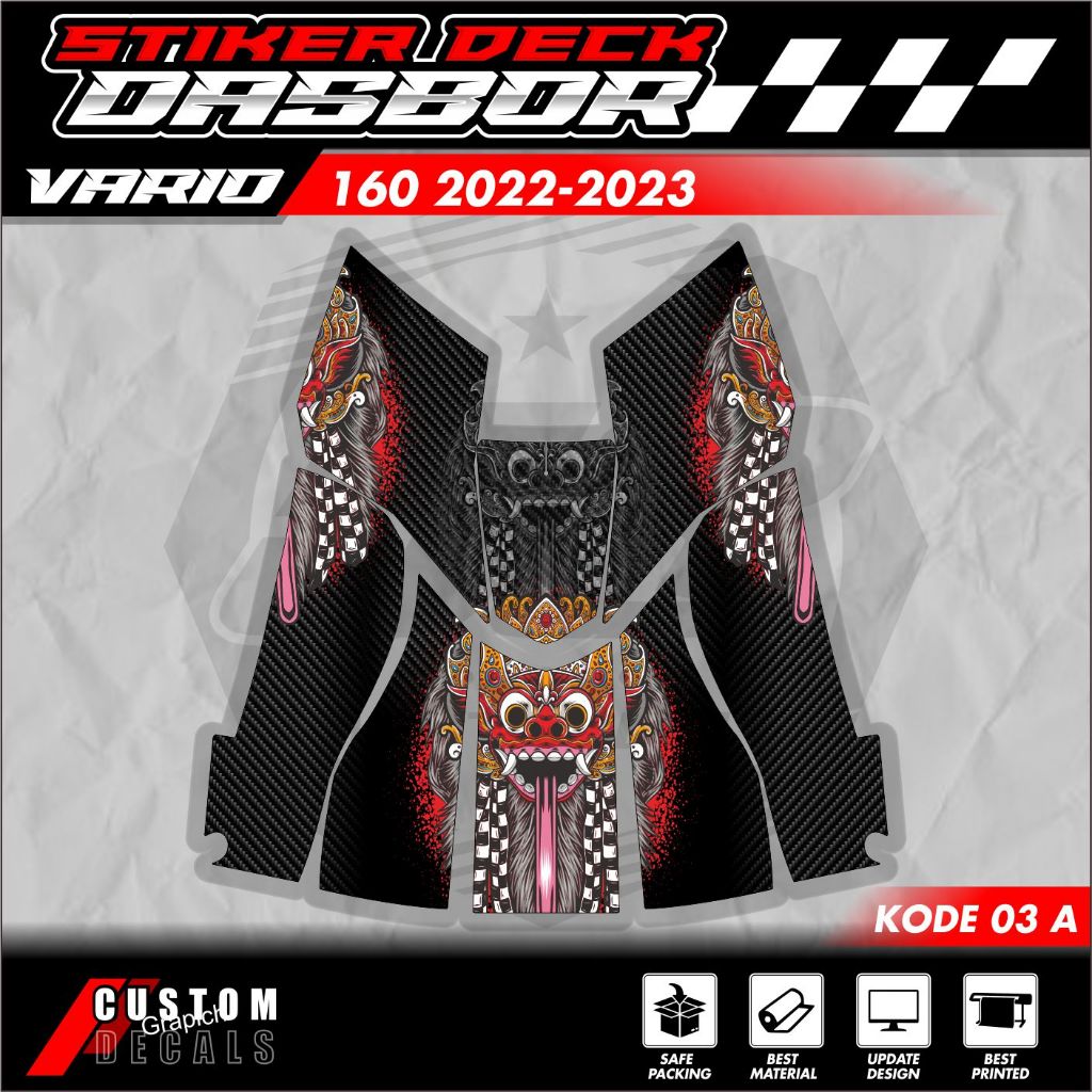 Striping Dashboard Vario 160 Pelindung Dashboard Tankpad vario deckpad Vario 160 2022-2023