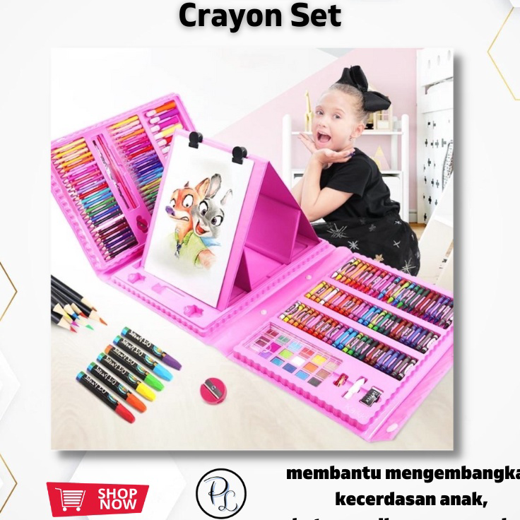 

➥☈✥ Crayon Set 208 Pcs / Set Pensil Warna Pastel Pensil Minyak Melukis Mewarnai Anak Terkini