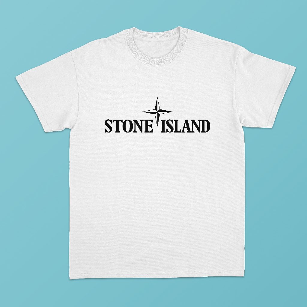 Baju kaos distro premium stone island vintage logo white