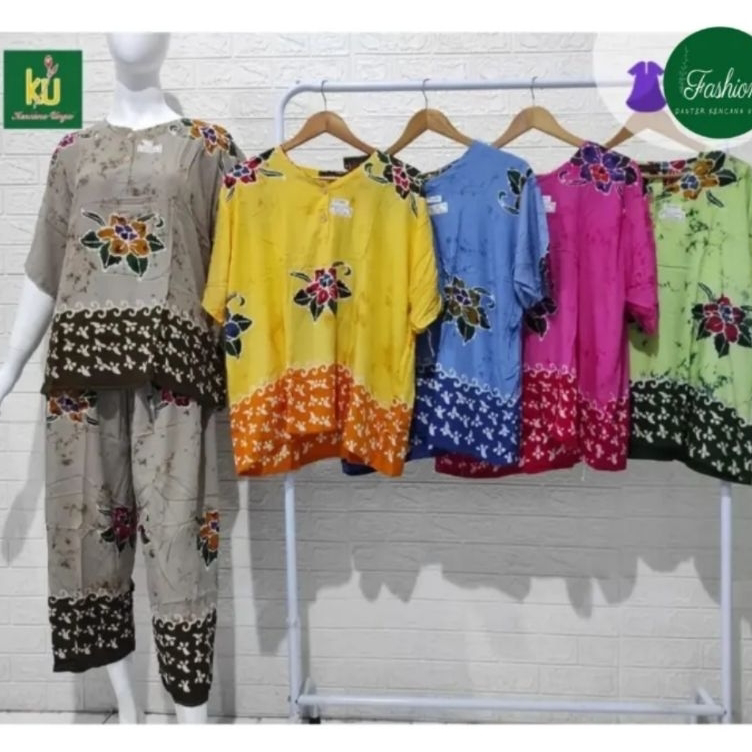 Best Terlaris Fashion Stelan Jumbo Batik Kencana Ungu Cp Sunan Jumbo Kuh Label Hitam Viral