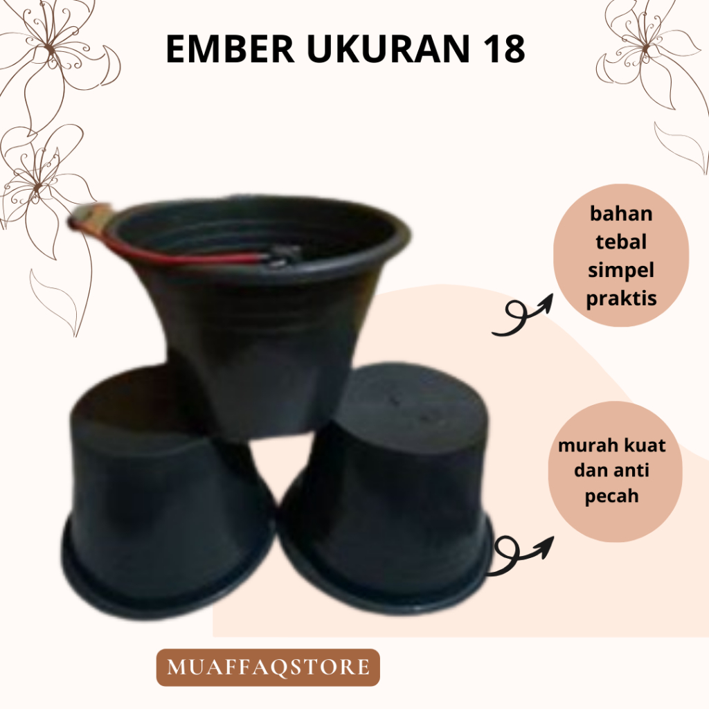 EMBER COR 18 HITAM ANTI PECAH / EMBER TIMBA AIR PLASTIK