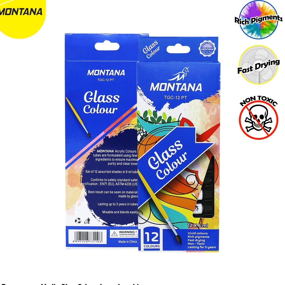 

Diskon Promo MurahMurahATK GlassColor 12 Warna / Cat Akrilik Montana TGC-12 PT / GlassColor Tube ➾❈❁