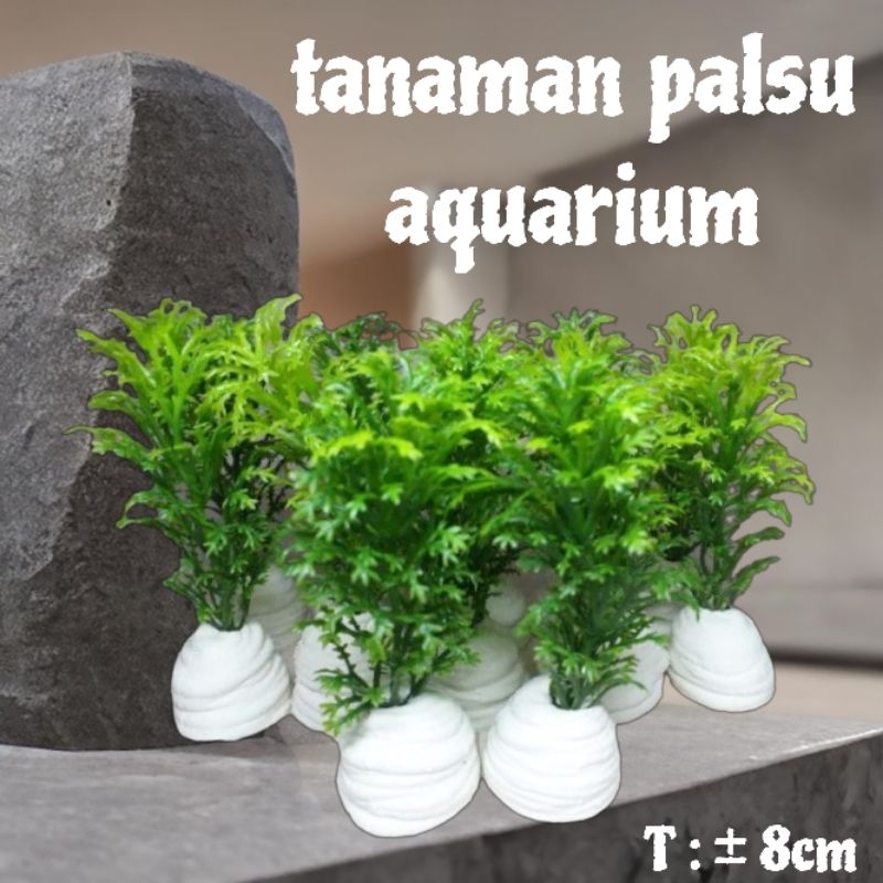 Tanaman plastik palsu aquarium akuarium ikan aquascape kandang hewan artificial plant kecil murah hi