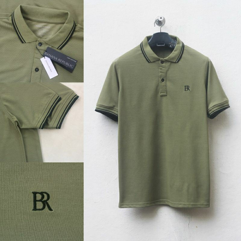 #newarreval BANANA REPUBLIC  Polo Shirt  Organic Cotton Pique Olive