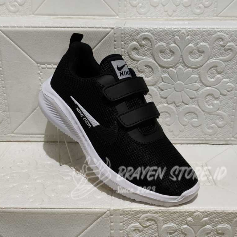 Sepatu sekolah anak hitam polos sepatu sekolah anak pria wanita hitam putih  PAUD TK SD SMP Sepatu S