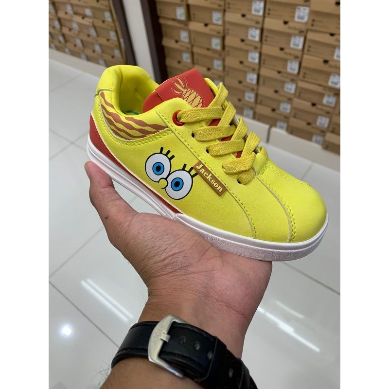 Jackson Kids Sepatu Anak Edisi Spongebob Super Lucu (ada talinya) (size 28-37)