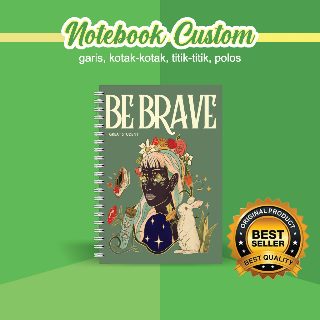 

NOTEBOOK A5 CUSTOM CATATAN/JURNAL BOOKPAPER GRID/KOTAK2#DOTTED/TITIK2#BLANK/POLOS