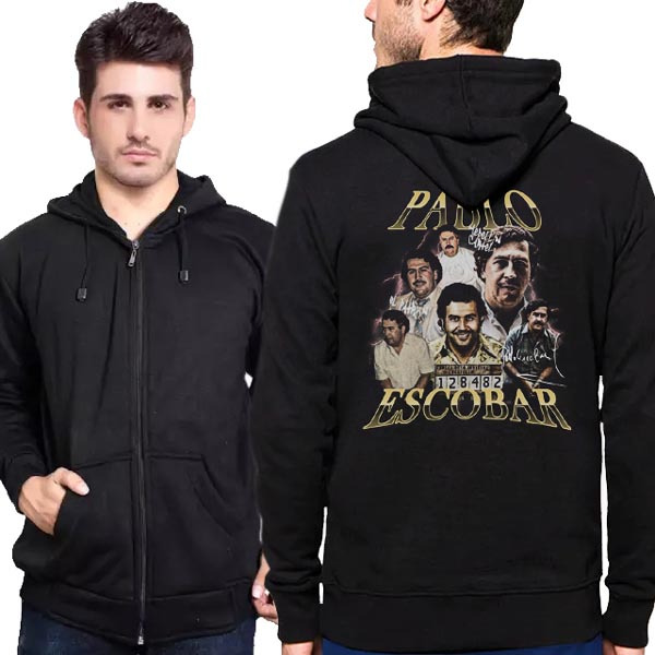 Pablo Escobar Hoodie Bahan Cotton Fleece | Pullover & Zipper Hoodie
