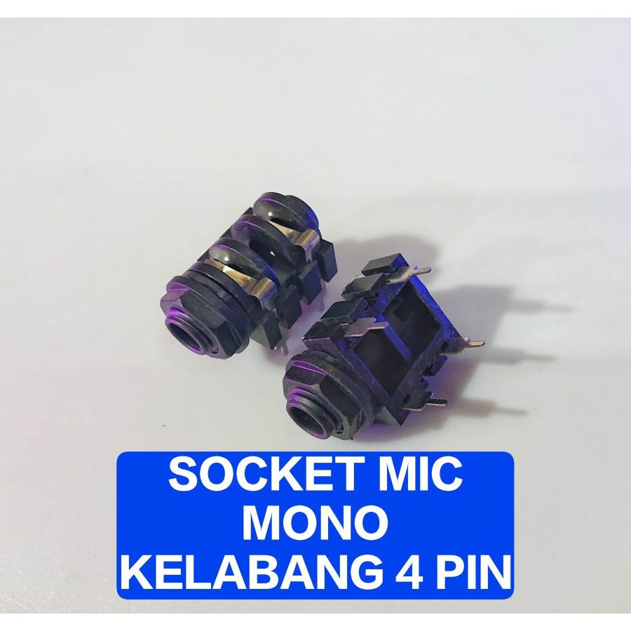 Socket Mic Kelabang Mono 4 Pin Soket Akai Mono 4 Pin Kelabang