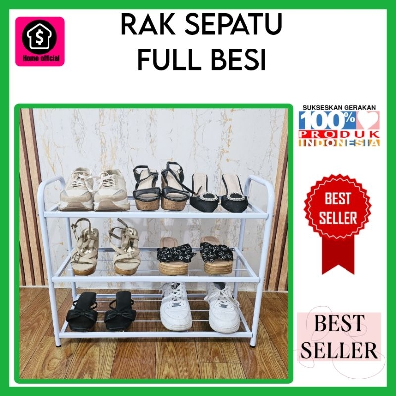 Rak sepatu besi rak sandal rak susun rak serbaguna