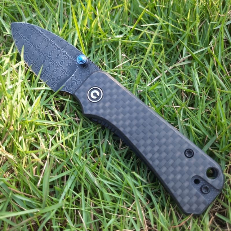 Pisau Lipat CIVIVI Baby Banter Thumb Stud Damascus Blade Folding Knife