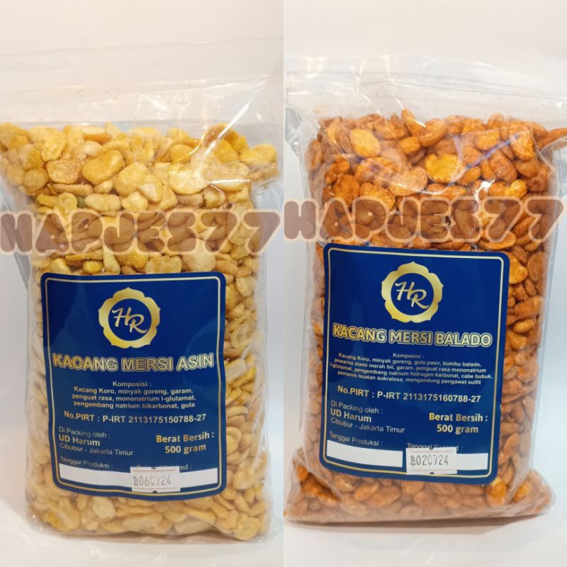 

Kacang Mersi/kacang koro 500gr (Asin/Balado)