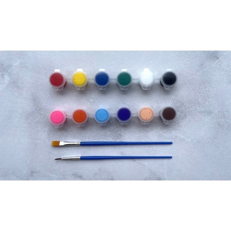 

LILOMILO Set Cat akrilik 3ml free kuas 12 warna Grosir/cat acrylic anak untuk souvenir anak/cat untuk art & craft kerajinan tangan anak