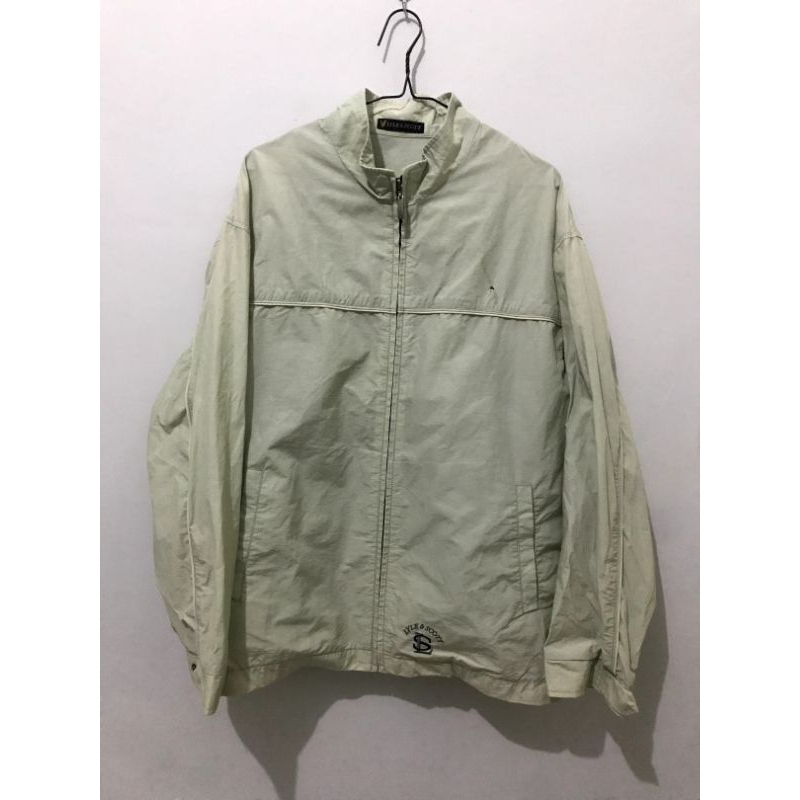 BISA NEGO lyle & scott jaket parasut warna hijau mint size L preloved bekas second