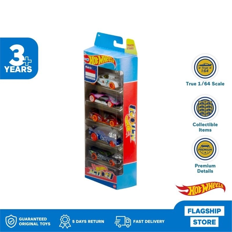 [Indonesia Special Edition] Hot Wheels Action 5 Cars Pack - Mainan Mobil Balap