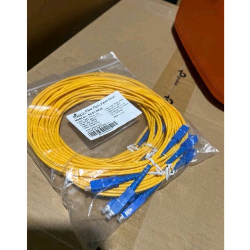 pactcore fiberhome/Huawei/ZTE sc/upc(port biru) to sc/upc (port biru) 5meter